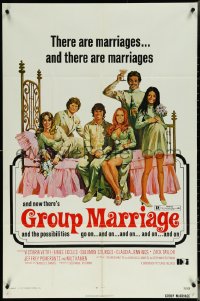 6b0818 GROUP MARRIAGE 1sh 1972 cool artwork of cast, the possibilities go on and on and on...!