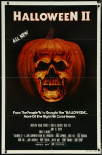 6b0820 HALLOWEEN II 1sh 1981 cool jack-o-lantern skull image, more of the night HE came home!