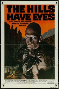 6b0829 HILLS HAVE EYES 1sh 1978 Wes Craven, classic creepy image of sub-human Michael Berryman!