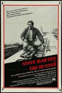 6b0847 HUNTER 1sh 1980 bounty hunter Steve McQueen riding on top of a Chicago El!