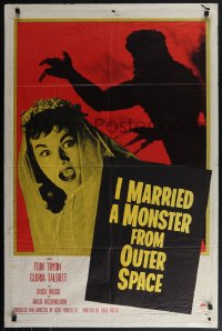 6b0848 I MARRIED A MONSTER FROM OUTER SPACE 1sh 1958 great c/u of Gloria Talbott & alien shadow!