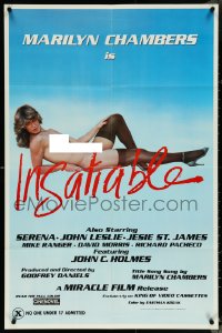 6b0856 INSATIABLE 2-sided 25x38 video poster 1980 full-length super sexy naked Marilyn Chambers!