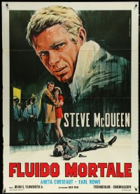 6b0254 BLOB Italian 1p R1971 completely different art of Steve McQueen by Mario Piovano!