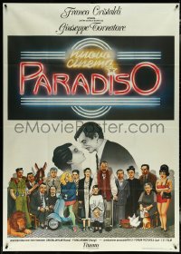 6b0256 CINEMA PARADISO Italian 1p 1989 Cecchini art of Philippe Noiret & cast, continuous release!