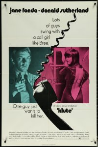 6b0876 KLUTE 1sh 1971 Donald Sutherland helps intended murder victim & call girl Jane Fonda!