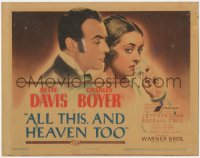 6b0361 ALL THIS & HEAVEN TOO TC 1940 wonderful image of pretty Bette Davis w/flower & Charles Boyer!