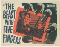 6b0430 BEAST WITH FIVE FINGERS LC 1947 Robert Alda & scared Andrea King watch creepy Peter Lorre!