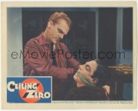 6b0444 CEILING ZERO LC 1935 c/u of mustached James Cagney with gagged man, directed by Howard Hawks!