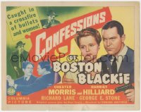 6b0354 CONFESSIONS OF BOSTON BLACKIE TC 1941 Chester Morris & Harriet Hilliard, bullets & women!