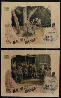 6b0649 HAUNTED RANGE 2 LCs 1926 great images of Ken Maynard tying up bad guy & confrontation in town!