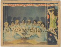 6b0487 HOLLYWOOD PARTY LC 1934 great portrait of 8 seated sexy showgirls touching feet, ultra rare!