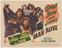 6b0394 MAN ALIVE TC 1945 Pat O'Brien, Ellen Drew, Adolphe Menjou, ghost story with guffaws, rare!