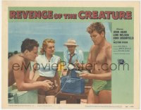 6b0541 REVENGE OF THE CREATURE LC #2 1955 great c/u of guys in swimsuits injecting clam with serum!