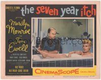 6b0546 SEVEN YEAR ITCH LC #6 1955 Billy Wilder, Moore & Marilyn Monroe w/ toe caught in tub!