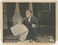 6b0548 SHERLOCK BROWN LC 1922 close up of Bert Lytell with knife cutting newspaper, ultra rare!