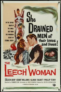 6b0881 LEECH WOMAN 1sh 1960 deadly female vampire drained love & life from every man she trapped!