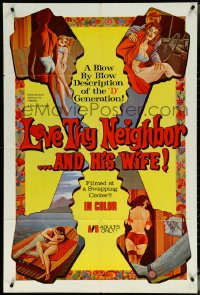 6b0899 LOVE THY NEIGHBOR & HIS WIFE 1sh 1970 Mike Hunt, Ann Dee, Laura Canyon, wife-swapping!