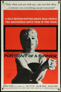 6b0964 PORTRAIT OF A SINNER 1sh 1961 Nadja Tiller is the image of evil, ask the men who knew her!