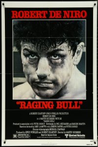 6b0970 RAGING BULL 1sh 1980 Hagio art of Robert De Niro, Martin Scorsese boxing classic!