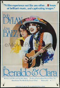 6b0979 RENALDO & CLARA 1sh 1978 great photo montage of Bob Dylan & Joan Baez, rock 'n' roll!