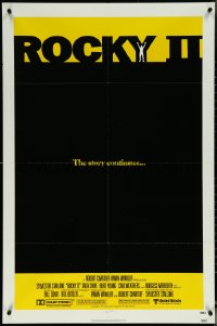 6b0987 ROCKY II 1sh 1979 Carl Weathers, Sylvester Stallone boxing sequel, black box design!