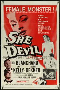 6b1009 SHE DEVIL 1sh 1957 sexy inhuman female monster who destroyed everything she touched!