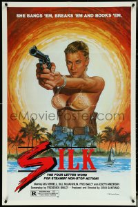 6b1014 SILK 1sh 1986 Domer art of sexy Cec Verrell, she bangs 'em, breaks 'em and books 'em!