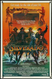 6b1015 SILVERADO 1sh 1985 art of Kevin Kline, Scott Glenn, Danny Glover & Kevin Costner by Bob Peak!