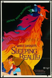 6b1018 SLEEPING BEAUTY 1sh R1979 Walt Disney cartoon fairy tale fantasy classic, ablaze w/ wonders!