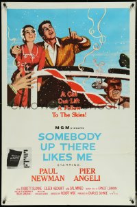 6b1020 SOMEBODY UP THERE LIKES ME 1sh R1960s Casaro art of Newman as boxing champ Graziano!