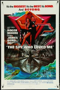 6b1024 SPY WHO LOVED ME 1sh 1977 great art of Roger Moore as James Bond by Bob Peak!