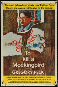 6b1051 TO KILL A MOCKINGBIRD 1sh 1963 Gregory Peck classic, from Harper Lee's famous novel!