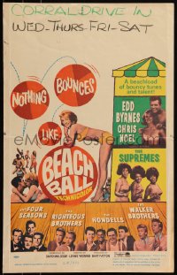 6b0144 BEACH BALL WC 1965 Edd Byrnes, The Supremes, Four Seasons, sexy blonde Chris Noel in bikini!