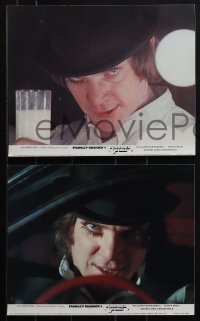 6b1132 CLOCKWORK ORANGE 4 color English FOH LCs 1972 Kubrick classic starring Malcolm McDowell!