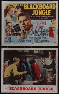 6b0580 BLACKBOARD JUNGLE 8 LCs 1955 teacher Glenn Ford, Margaret Hayes, Anne Francis, classic!