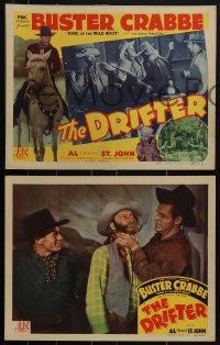 6b0588 DRIFTER 8 LCs 1944 cowboy Buster Crabbe, King of the Wild West & Fuzzy St. John, rare!