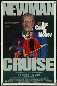 6c0700 COLOR OF MONEY 1sh 1986 Robert Tanenbaum art of Paul Newman & Tom Cruise playing pool!