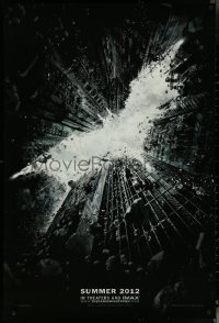 6c0710 DARK KNIGHT RISES teaser DS 1sh 2012 image of Batman's symbol in broken buildings!