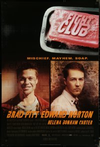 6c0735 FIGHT CLUB advance DS 1sh 1999 portraits of Edward Norton and Brad Pitt & bar of soap!