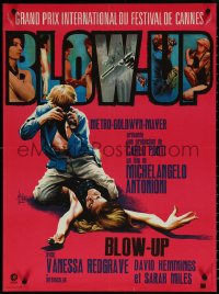 6c0606 BLOW-UP French 23x31 R1970s Antonioni, art of David Hemmings & model Verushka by Kerfyser!