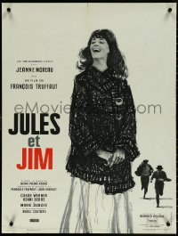 6c0613 JULES & JIM French 24x31 1962 Francois Truffaut's Jules et Jim, Jeanne Moreau, Oskar Werner