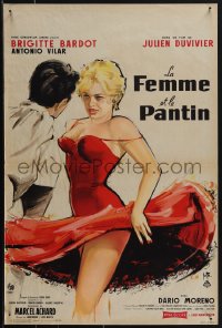 6c0191 WOMAN LIKE SATAN French 16x24 1959 wonderful Yves Thos art of super sexy Brigitte Bardot!