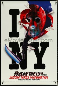 6c0745 FRIDAY THE 13th PART VIII recalled teaser 1sh 1989 Jason Takes Manhattan, I love NY in July!