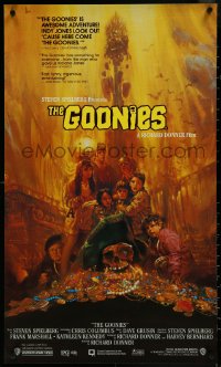 6c0553 GOONIES 20x34 video poster 1985 best different art of cast & treasure by Noriyoshi Ohrai!