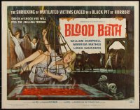 6c0394 BLOOD BATH 1/2sh 1966 AIP, cool artwork of sexy blonde being lowered into a pit of horror!