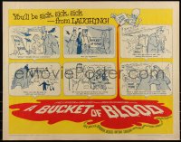 6c0399 BUCKET OF BLOOD 1/2sh 1959 Roger Corman, AIP, great cartoon monster art!