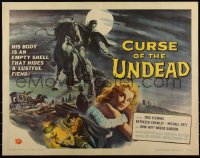 6c0413 CURSE OF THE UNDEAD 1/2sh 1959 art of lustful fiend on horseback by Reynold Brown!