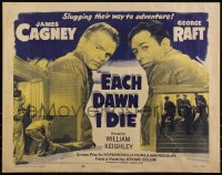 6c0416 EACH DAWN I DIE 1/2sh R1956 great image of prisoners James Cagney & George Raft!