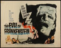 6c0419 EVIL OF FRANKENSTEIN 1/2sh 1964 Cushing, Hammer, he's back & no one can stop him!