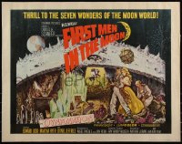 6c0421 FIRST MEN IN THE MOON 1/2sh 1964 Ray Harryhausen, H.G. Wells, fantastic sci-fi art!